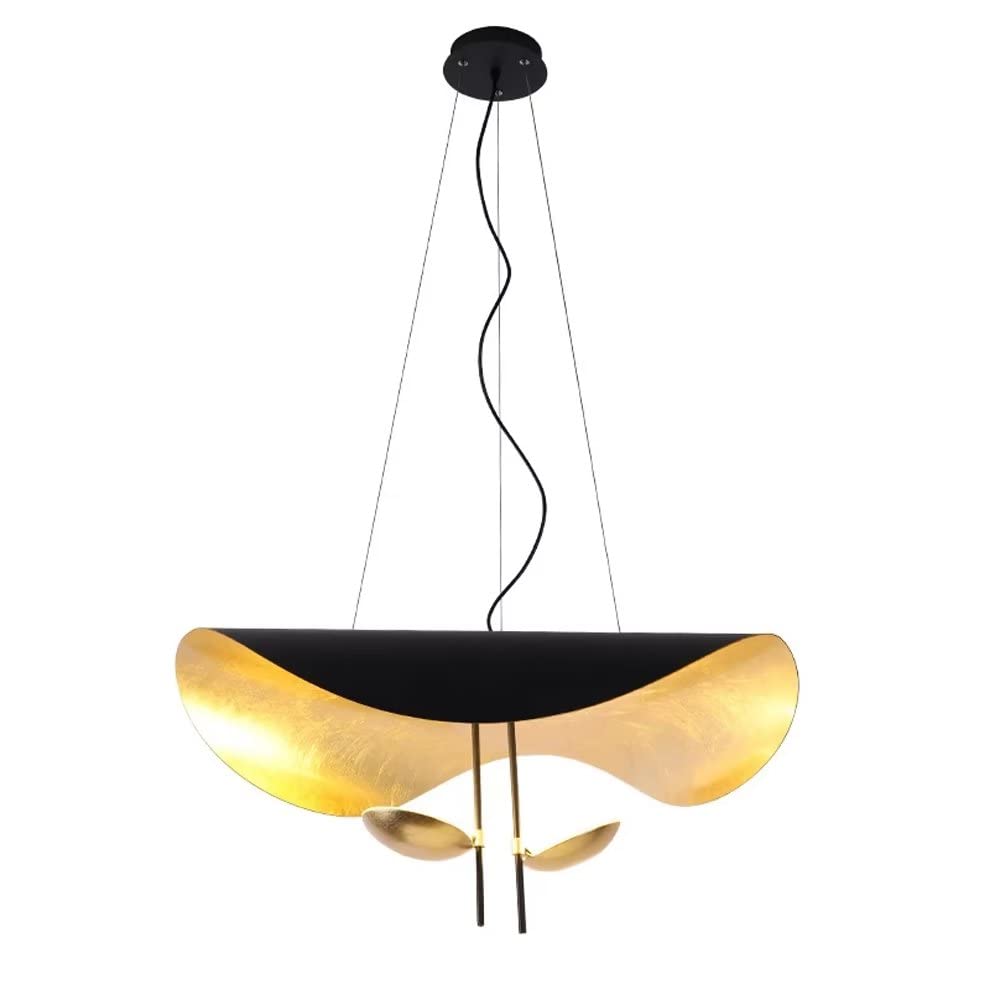 Suspension Design Ondulée – Noir et Doré Intérieur