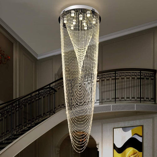 Lustre Contemporain en Cristal – Cascade Lumineuse