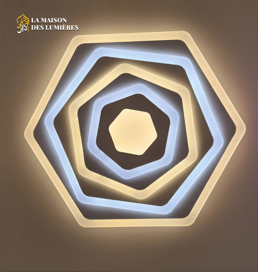 Plafonnier LED Hexagonal Design Moderne – Éclairage Décoratif