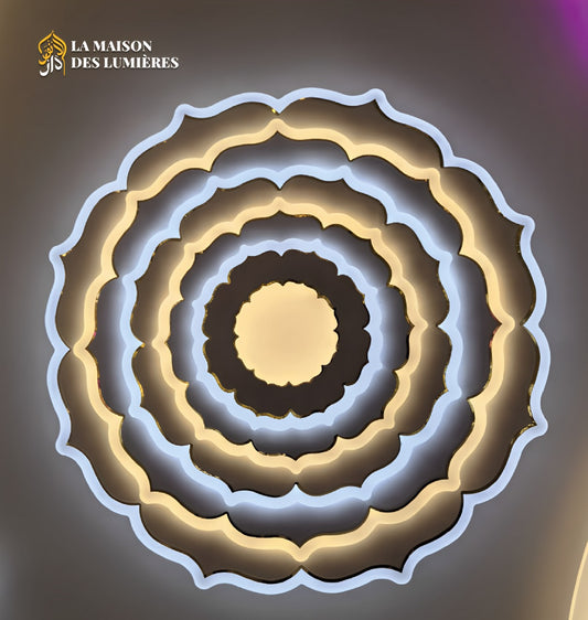 Plafonnier LED Fleur Concentrique – Effet 3D Moderne