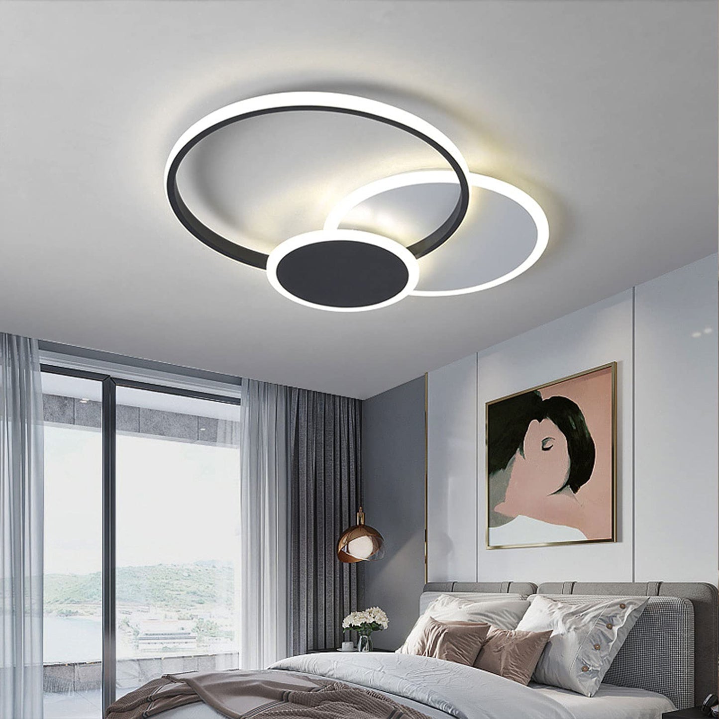 Plafonnier LED Design – Anneaux Entrelacés