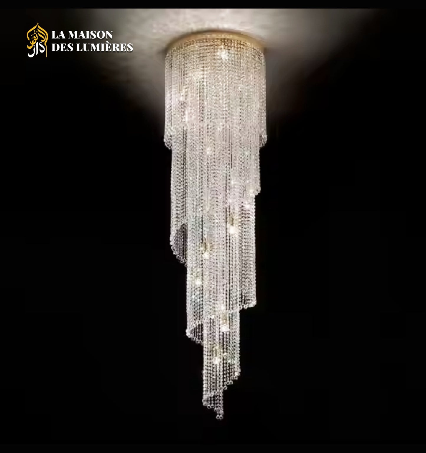 Lustre Cascade Cristal – Design de Luxe