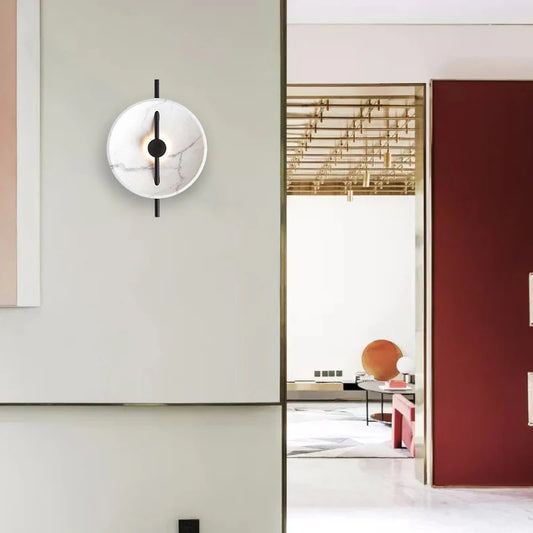 Applique Murale Design Marbre et Métal Noir – Éclairage Moderne