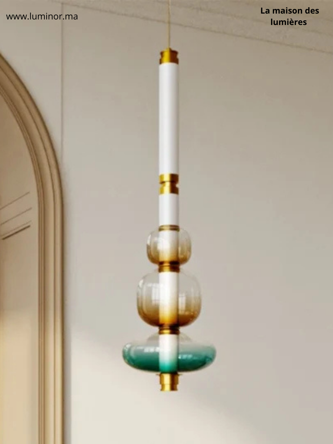 Suspension Design en Verre et Laiton