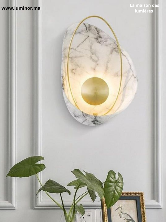 Applique Murale Design Marbre & Doré – Élégance Contemporaine