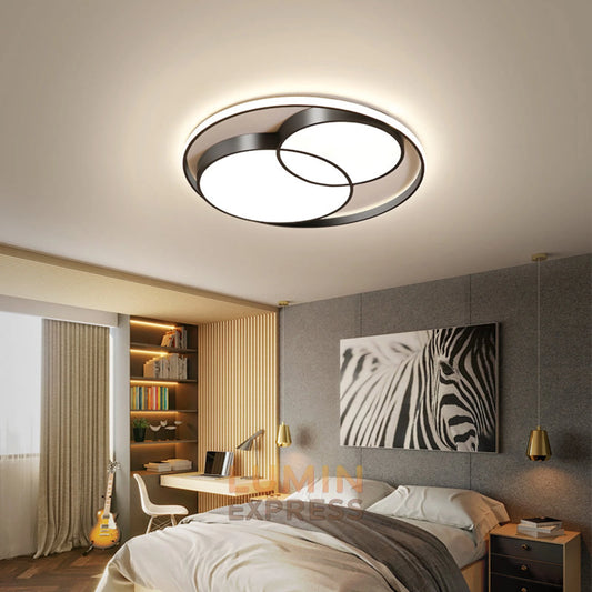 Plafonnier LED Moderne – Design Cercles Croisés