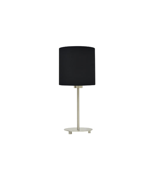 Lampe à Poser Carony – Finition Nickel Satiné et Abat-jour Noir