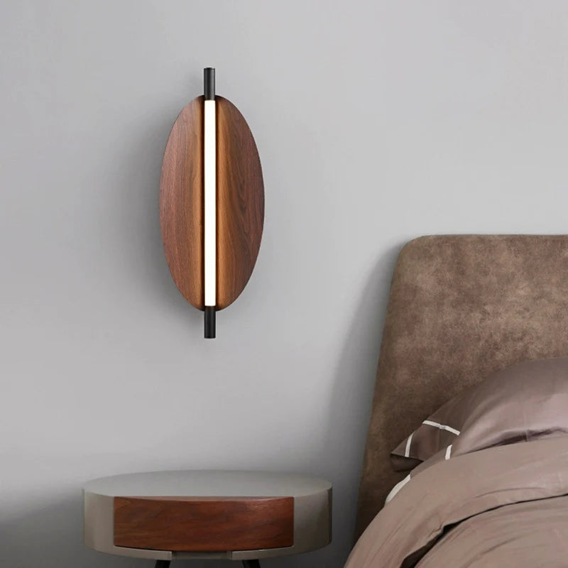 Applique Murale LED Bois & Métal – Style Contemporain