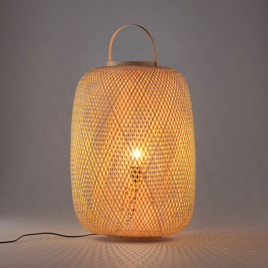 Lampe à poser en rotin tressé – Abat-jour naturel