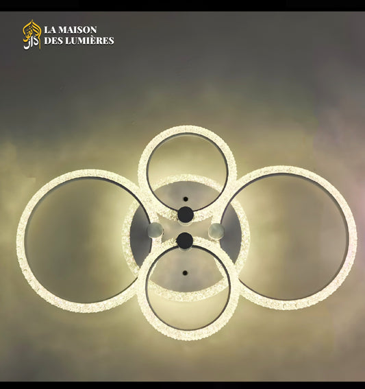 Plafonnier LED Cercles Cristal – Design Moderne