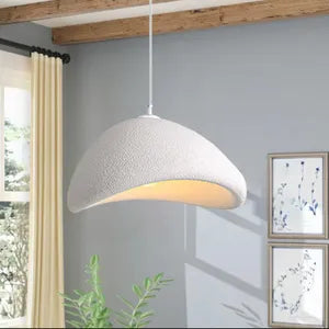 Suspension design organique effet pierre blanche