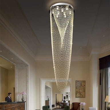 Lustre Contemporain en Cristal – Cascade Lumineuse