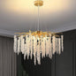 Lustre en Cristal Design Branche Dorée