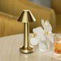 Lampe de table LED sans fil – Design doré avec abat-jour conique