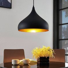 Suspension moderne Noir & Or