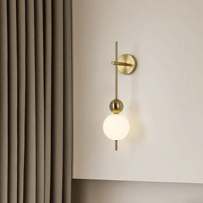 Applique Murale Design Globe – Laiton & Verre Opale