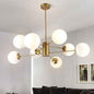Lustre Moderne à Globes Dorés