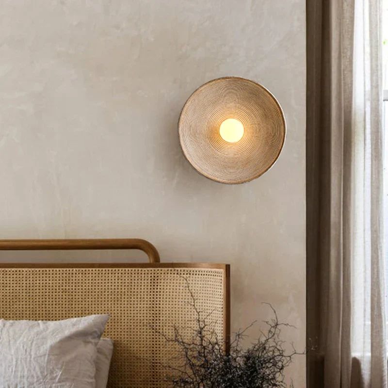 Applique Murale Ronde en Raphia Naturel – Fait Main