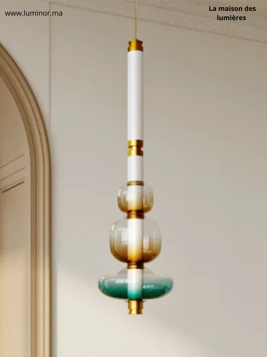 Suspension Design en Verre et Laiton