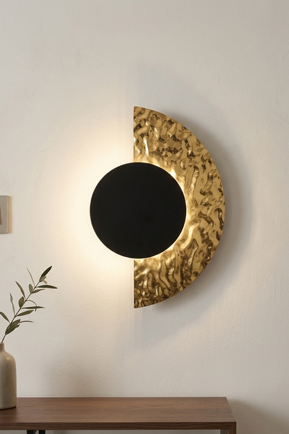 Applique Murale "Demi-Lune" Luxe - Doré Martelé