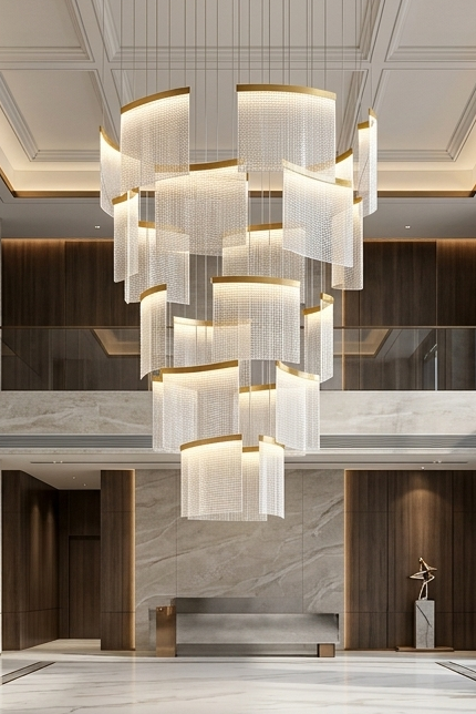 Lustre Cascade Design Contemporain