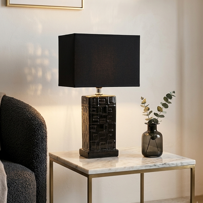 Lampe de Table Moderne Noire – Design Géométrique