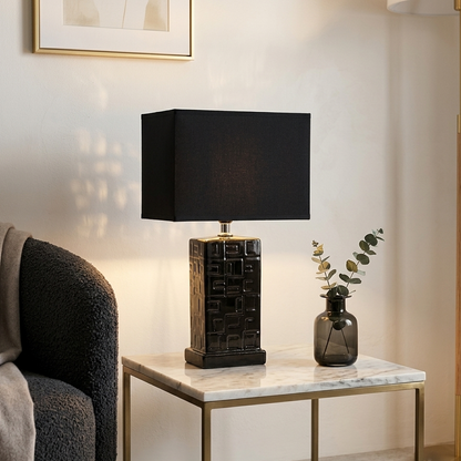 Lampe de Table Moderne Noire – Design Géométrique