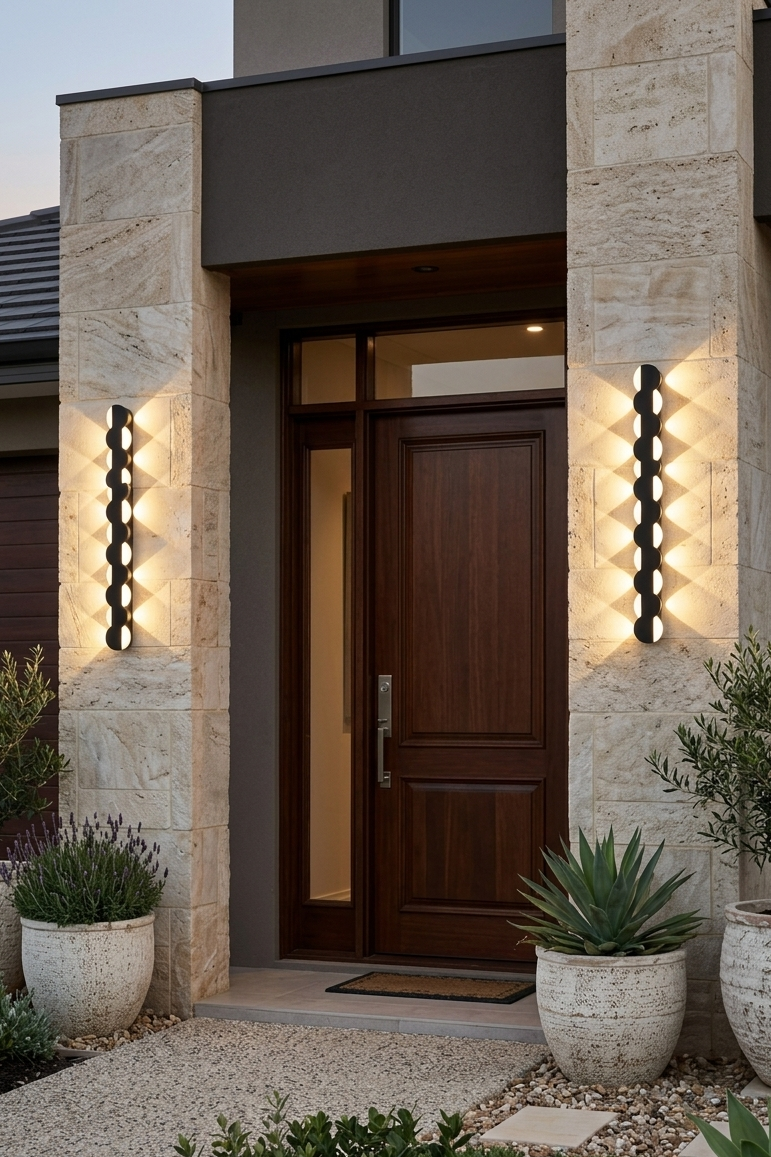 Linear Wall Light "Luminous Wave" - Outdoor Wave LED Wall Light