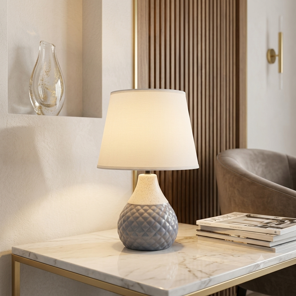 Lampe de Table Élégance Céramique Gris