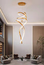 Lustre moderne LED spiral doré