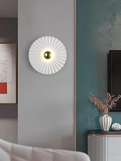 Appliqué Murale Ronde "Soleil Plissé" - Sun Fan Wall Light