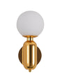 Applique Murale LED Luxe Dorée avec Globe en Verre Blanc