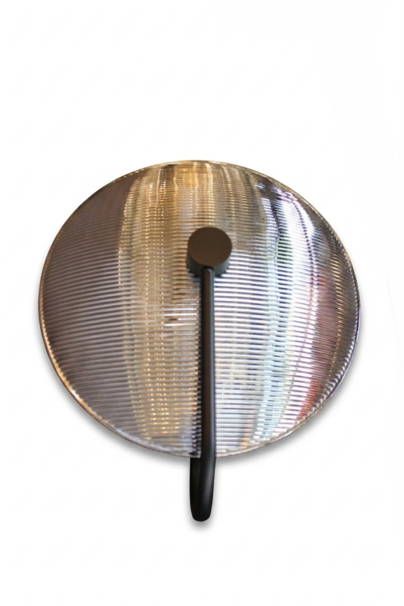 Applique murale circulaire LUMINAE Ribbed Disc ou Applique murale en verre cannelé