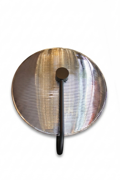 Applique murale circulaire LUMINAE Ribbed Disc ou Applique murale en verre cannelé